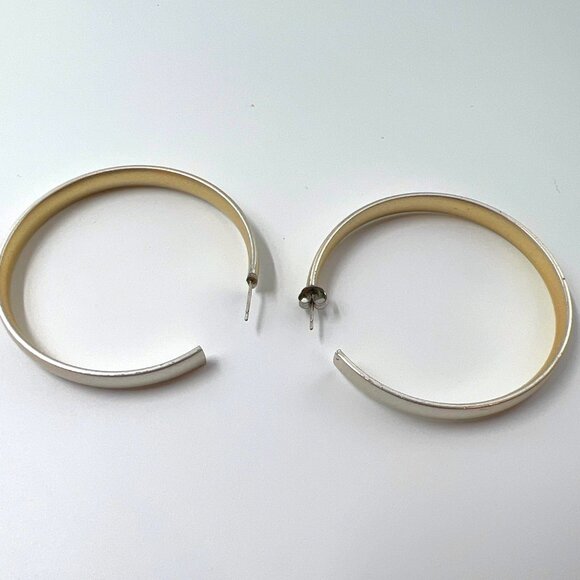 Gold-Tone Wide Hoop Earrings For Women - Picture 2 of 2